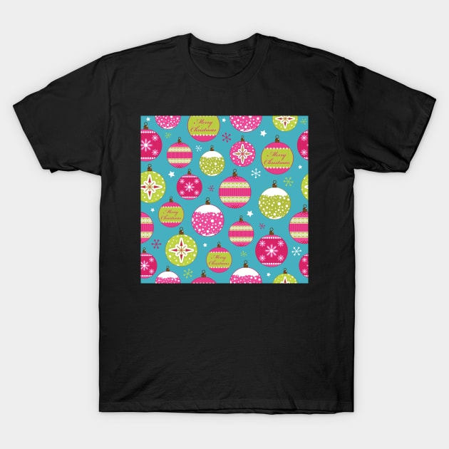 Christmas Bauble Pattern T-Shirt by Blue-Banana
